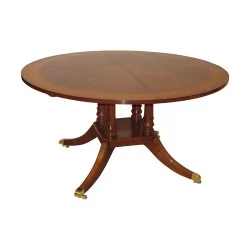 English mahogany dining table with marquetry and …