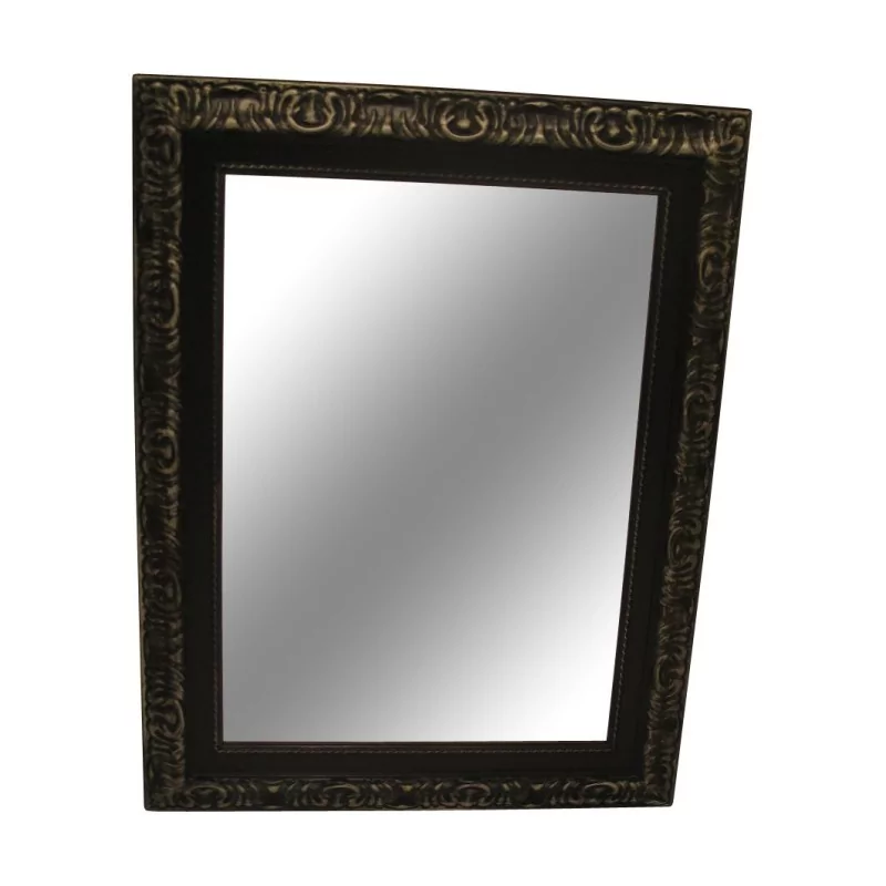 Mirror painted black with silver decor. - Moinat - Mirrors