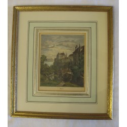 Gravure couleur de “Nyon”, signée E. Kirchner. Epoque 19ème …