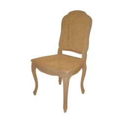 Stuhl im Louis XV-Stil aus geschnitzter natürlicher Buche, mit …