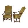 Pair of Louis XIII armchairs in molded walnut, crosspieces from … - Moinat - VE2022/1