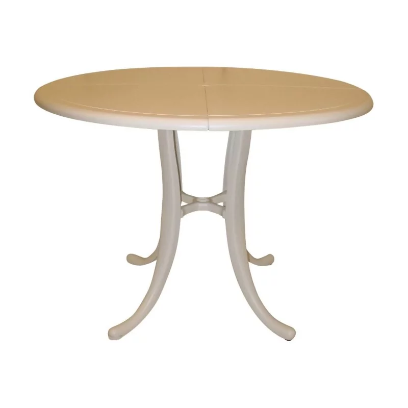 “Sahara” garden table in cast aluminum painted white, … - Moinat - Tables