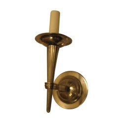 Applique 1 lumière art-déco en bronze argenté.