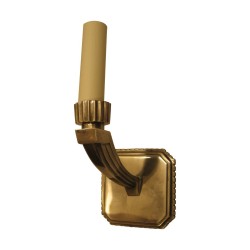Applique 1 lumière art-déco en bronze argenté.