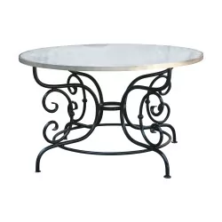 “Arditi” table with wrought iron base and …
