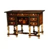 张 Mazarin 办公桌，镶嵌黑木和雕刻木腿 - Moinat - Desks : cylinder, leaf, 写字桌