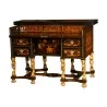 Mazarin-Schreibtisch aus schwarzem Holz mit Intarsien und geschnitzten Holzbeinen - Moinat - Zylinderbureau, Sekretäre
