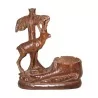 Deer near the carved wooden well. Period 19th century. - Moinat - Decorating accessories