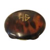 Round compact in tortoiseshell with on the lid … - Moinat - Silverware