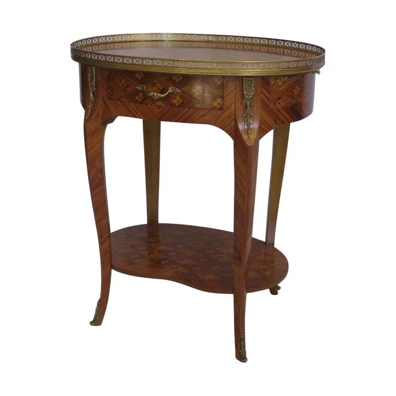 路易十六风格床头柜，镶嵌在紫檀木中，带 1 … - Moinat - End tables, Bouillotte tables, 床头桌, Pedestal tables