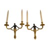 Paire d'appliques “Porteurs” 2 feux en bronze ciselé et doré, … - Moinat - Appliques murales