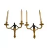 Pair of “Porteurs” 2-light sconces in chiseled and gilt bronze, … - Moinat - Wall lights, Sconces