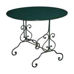 wrought iron garden table with folding top, painted …