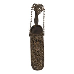 Porte-brosse argenté. Epoque 19ème siècle.