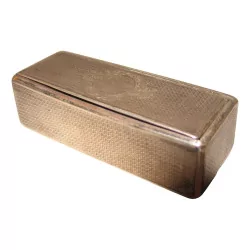 engraved silver snuff box. Period late 19th century.