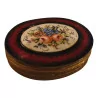 Round brass box with enamelled lid. Period late 19th … - Moinat - Boxes, Urns, Vases