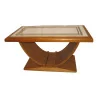 Table de salon rectangulaire Art - Déco en noyer avec dessus - Moinat - Tables de salon