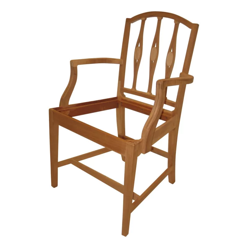 English-style mahogany armchair with barette backrest, 4 … - Moinat - Armchairs