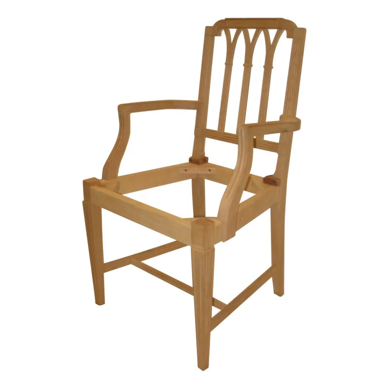英式樱桃木扶手椅，带棕褐色靠背。 - Moinat - 扶手椅