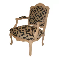 对路易十五风格扶手椅，雕刻喷砂山毛榉木和……