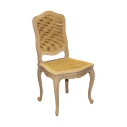 Stuhl im Louis XV-Stil aus geschnitzter Buche, mit Sitz und Rückenlehne …