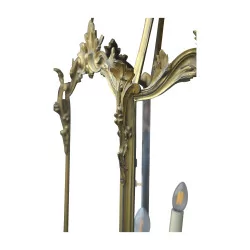 Lanterne monumentale de style Louis XV à 6 pans en bronze …