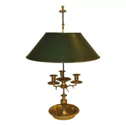 Bouillotte-Lampe im Louis XVI-Stil aus ziselierter Bronze mit …