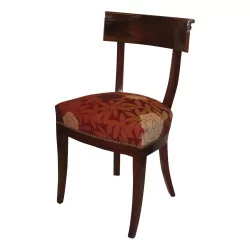6 Directoire chairs in mahogany with traditional trim,