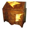 Bureau - Louis XV chest of drawers in inlaid walnut with 3 drawers. … - Moinat - Desks : cylinder, leaf, Writing desks