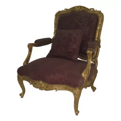 Paire de fauteuils de style Louis XV “A la Reine” en bois …