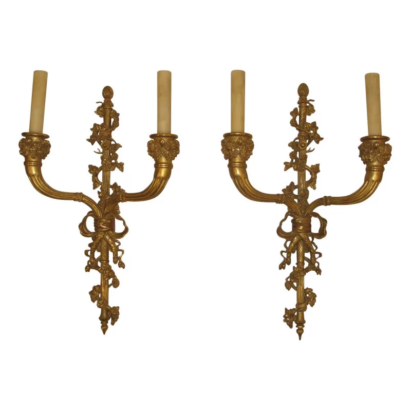 Pair of Louis XVI style “Vignes” 2-light sconces in … - Moinat - Wall lights, Sconces