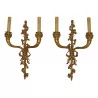 Paar „Vignes“ 2-flammige Wandlampen im Louis XVI-Stil in … - Moinat - Wandleuchter