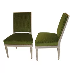 Пара стульев в стиле Людовика XVI из окрашенного в серый цвет дерева, подписанные …