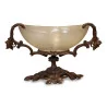 carved wooden fruit bowl from Brienz with sandblasted decoration on … - Moinat - VE2022/3