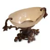 carved wooden fruit bowl from Brienz with sandblasted decoration on … - Moinat - VE2022/3