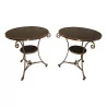 Pair of pedestal tables with “Crosses” in chiseled and silvered bronze - Moinat - Wild Flowers