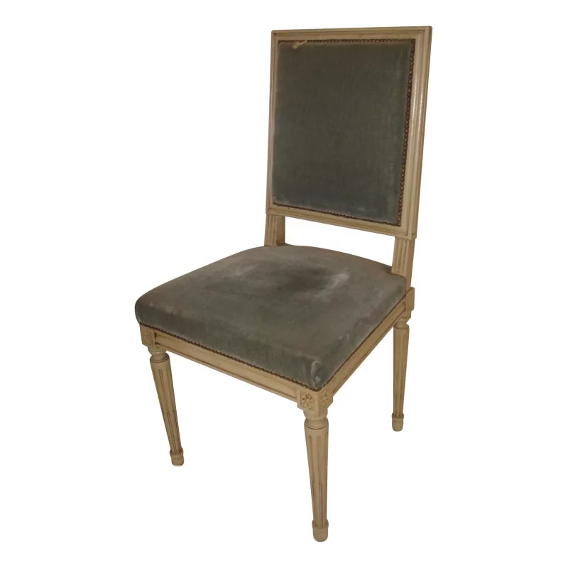 把路易十六风格的灰色木头椅子，上面覆盖着…… - Moinat - 椅子