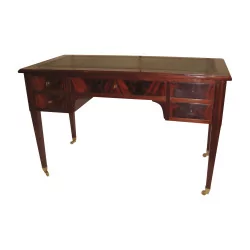 письменный стол из красного дерева в стиле Директории с 5 ящиками и столешницей …