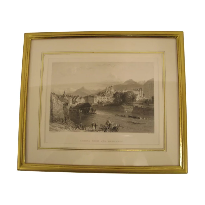 Engraving under glass “Geneva from the Ramparts” with frame … - Moinat - VE2022/1