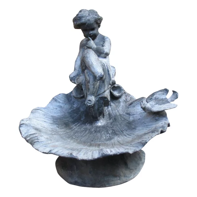 Vogeltränke „Cherubin“ aus Blei. Zeitraum: 19. Jahrhundert. - Moinat - Brunnen