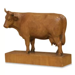 Brienz cow in carved wood. Switzerland, 19th century.