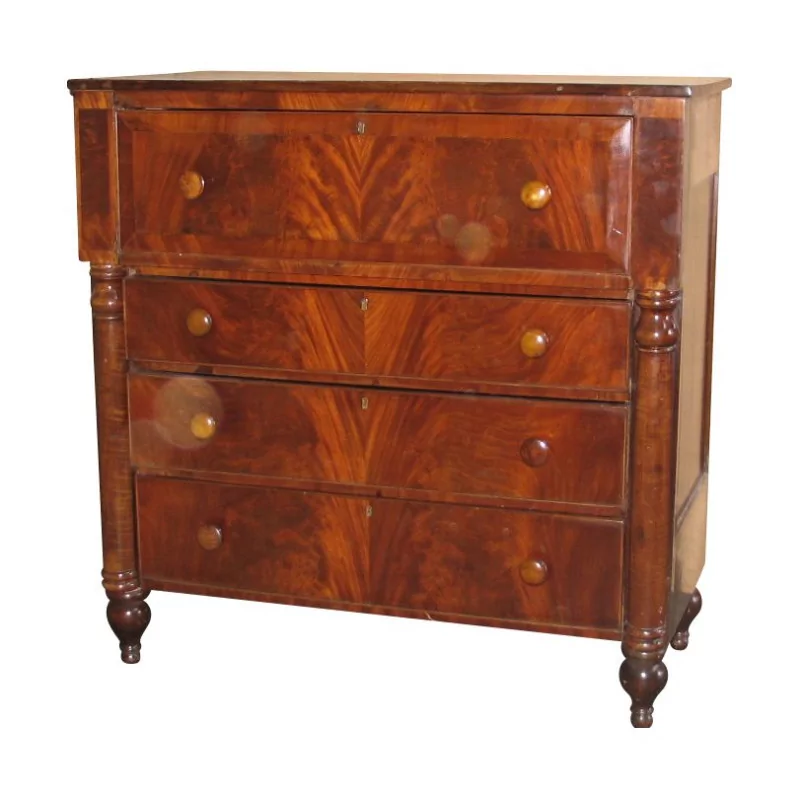 chest of drawers in mahogany with 3 drawers and 1 writing drawer. England, … - Moinat - VE2022/1