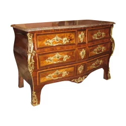 Louis XV Commode Tombeau inlaid in kingwood and wood