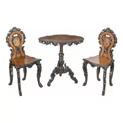 Brienz-Set bestehend aus einem Tisch und 2 Holzstühlen