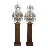 Pair of lights made up of terracotta columns of … - Moinat - Table lamps