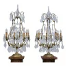 Paar Leuchten aus Terrakottasäulen … - Moinat - Tischlampen