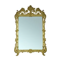 Spiegel „Vignes“ im Louis-XV-Stil aus geschnitztem und vergoldetem Holz.