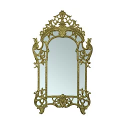 面路易十五风格镜子，木雕镀金。