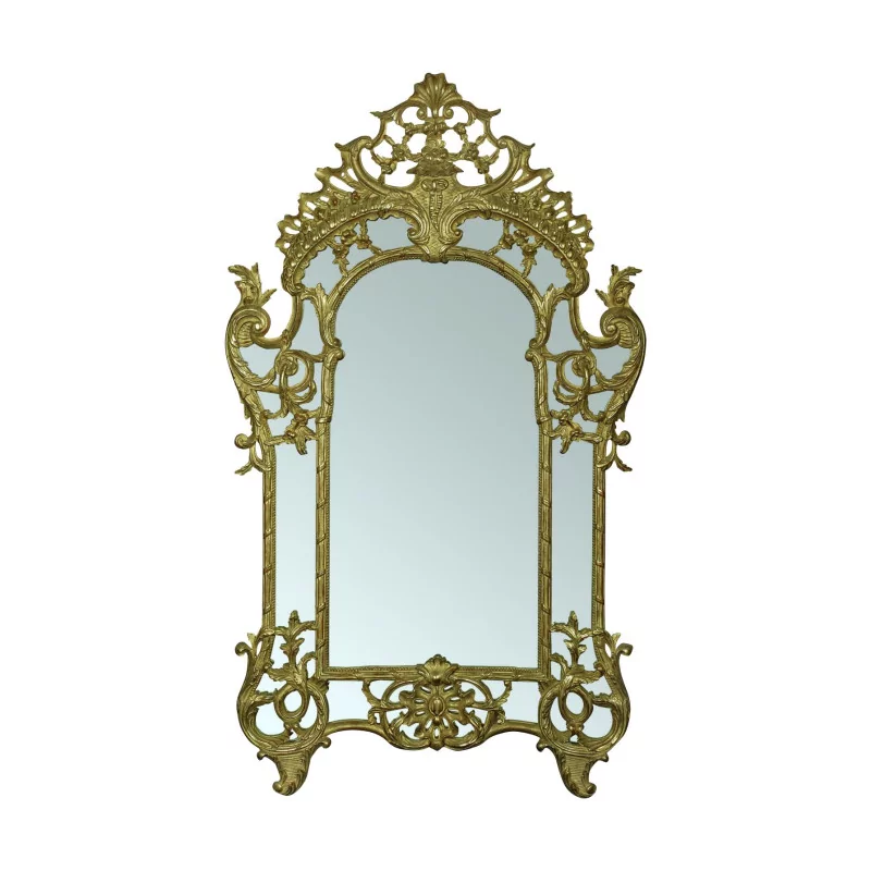 面路易十五风格镜子，木雕镀金。 - Moinat - 镜子
