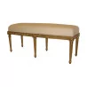 条路易十六风格的木雕和镀金长凳，配有软垫…… - Moinat - Stools, Benches, Pouffes